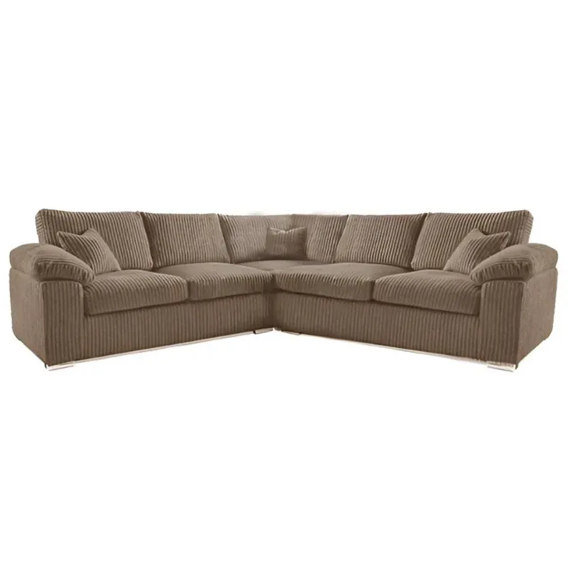 Beige L-Shape Large Corner Couch