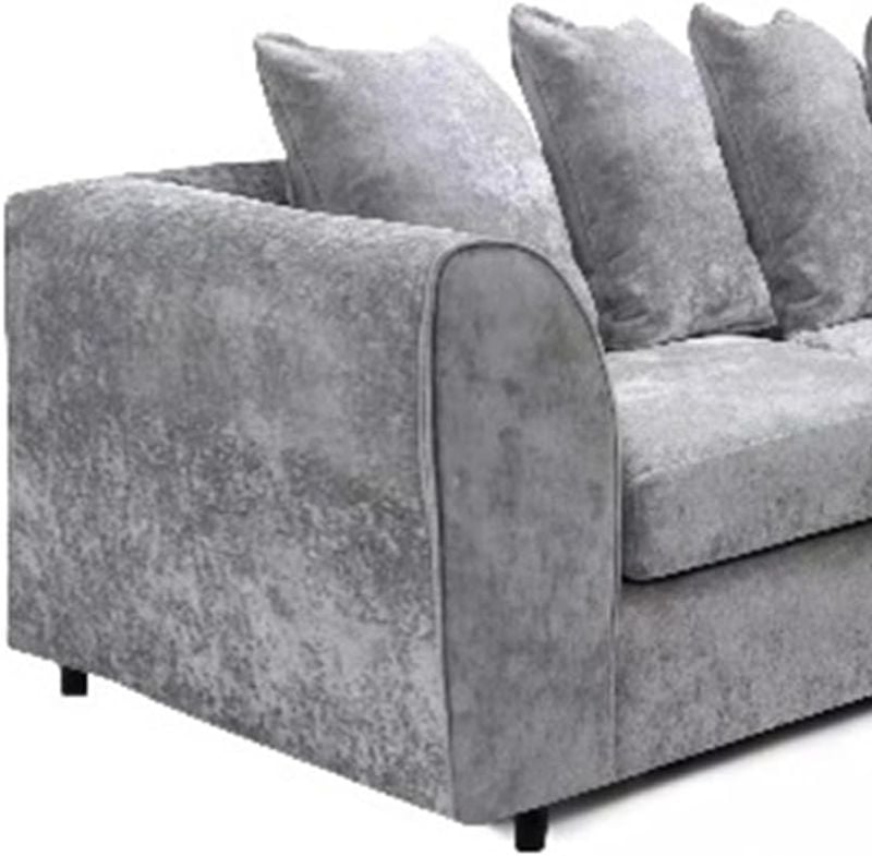 Alaska Light Grey Corner Settee – Dual Arm 2C2 Modular Scatter Back Couch – Soft Upholstered Sectional Sofa Suite for Living Room
