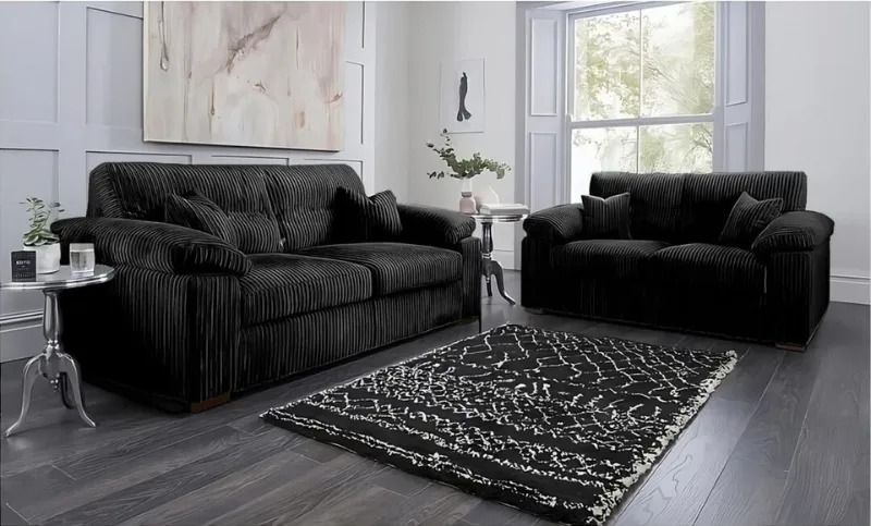 3 Seater 2 Seater Jumbo Cord 3+2 Sofa Suite full Back Amalfi Style