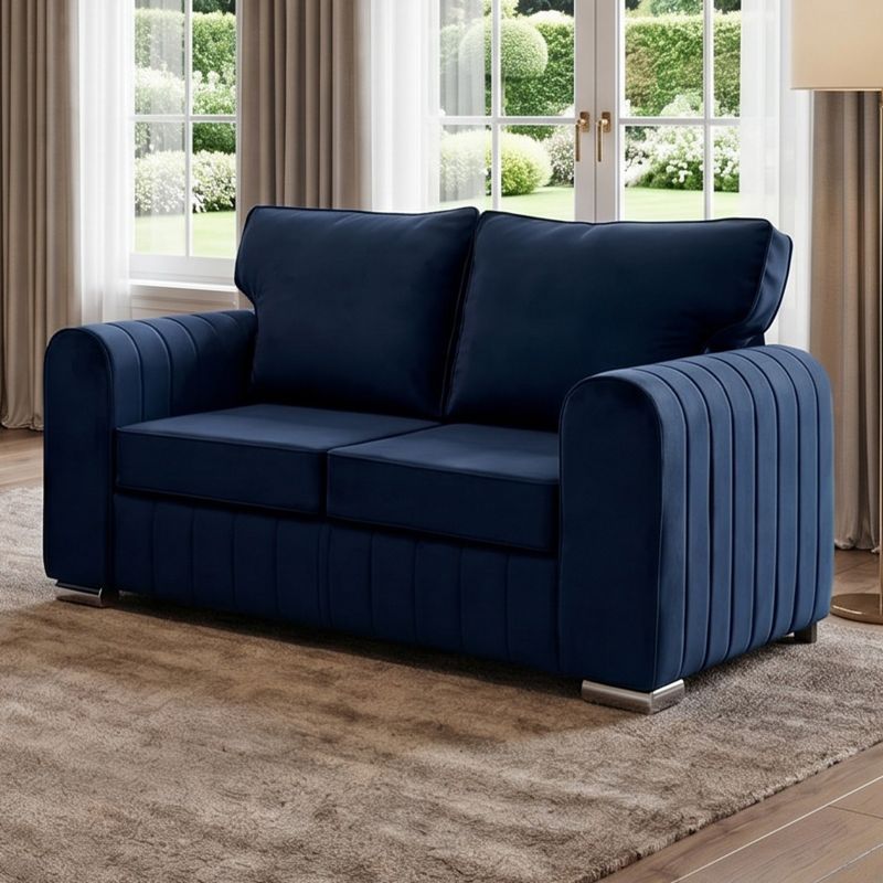 Blue 3 seater 2 seater sofa suite lilly style 3 seater & 2 seater High Back  sofa