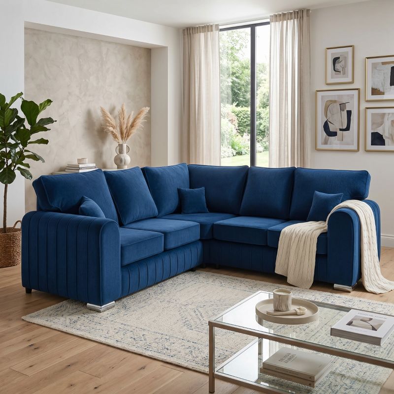 BLUE  Lilly Corner 5 Seater Sofa