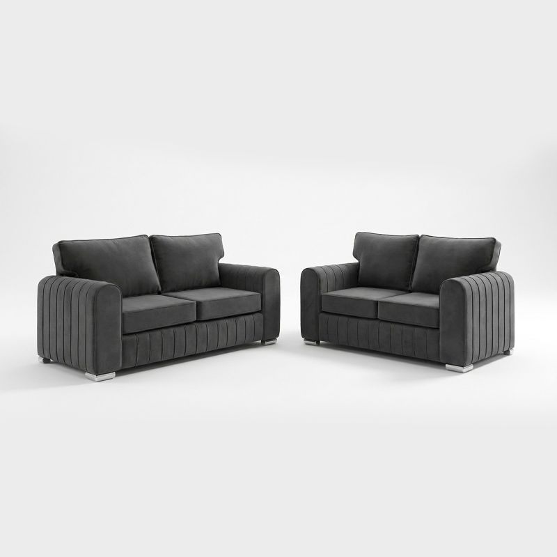 Modern Lilly Grey 3+2 Seater Sofa Suite 3 Seater 2 Seater couch