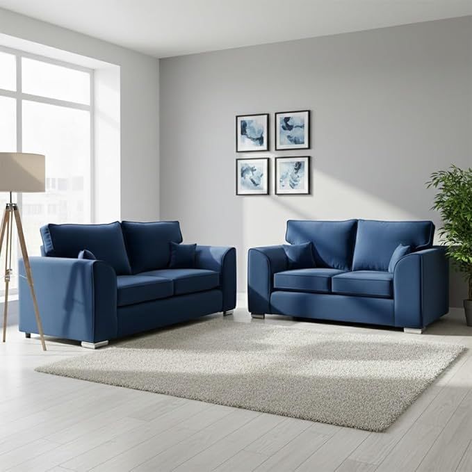 Plush Velvet 3+2 Settee Sofa Set || Dylan 2 Seater & 3 Seater