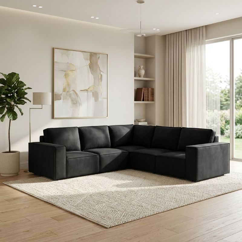 Sloane 5 Seater Sofa (Modular)___ BLACK