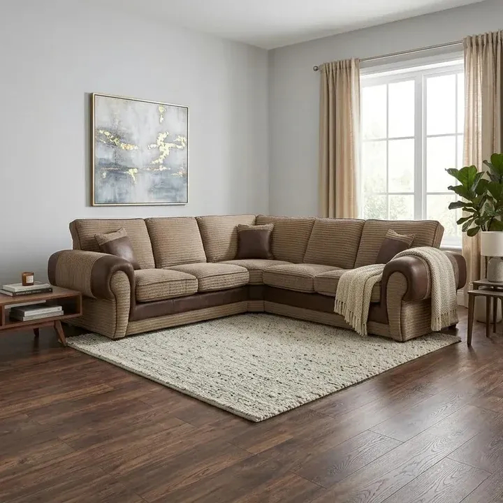 Jumbo Cod 2C2 Beige Corner Sofa Tango l-Shape Couch