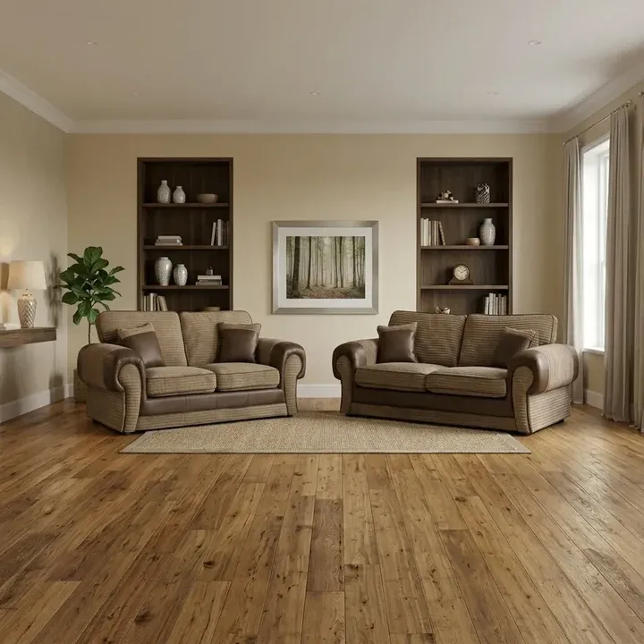 Beige 3 Seater 2 Seater Jumbo Cord Tango Sofa Suite