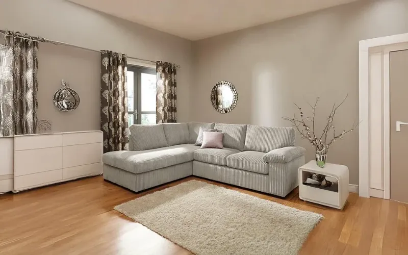 Amalfi Luxury L Shape 5 Seater Right / Left Hand Corner Sofa – Premium Jumbo Corduroy Fabric Modern Living Room Suite