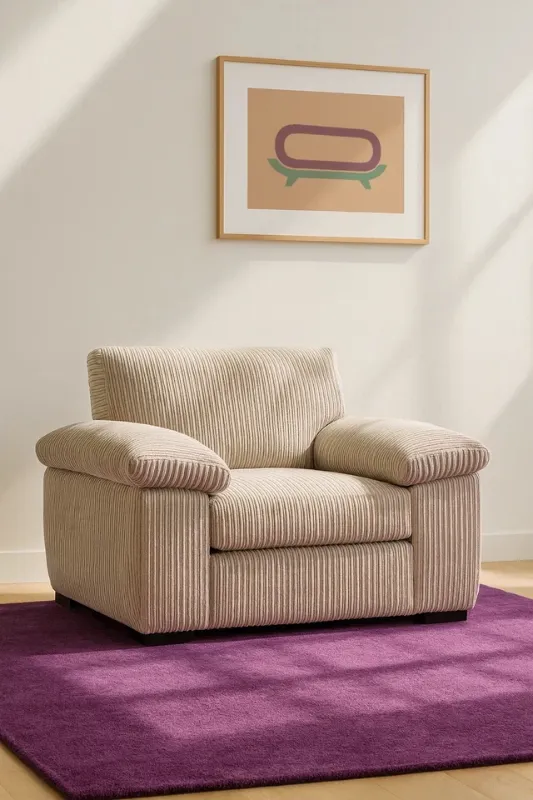 Amalfi Luxury Armchair – Premium Jumbo Corduroy Fabric Accent Chair for Modern Living Rooms