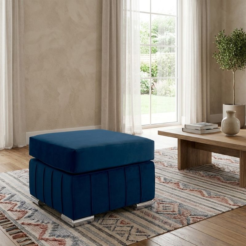 Blue footstool