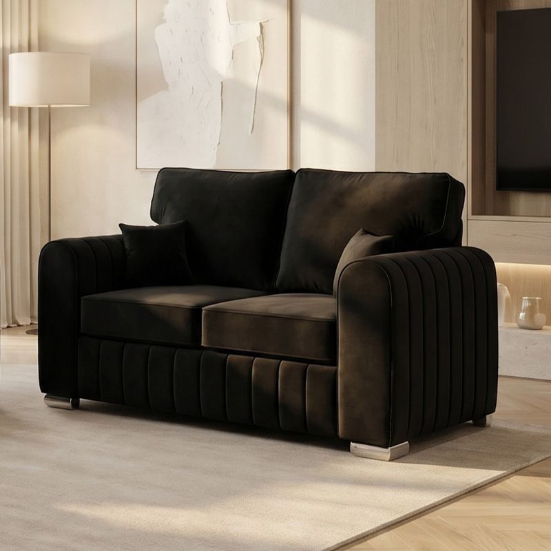 Lilly Sofa Set – 3+2 Seater | Luxury Plush Fabric | High Back Design | Black