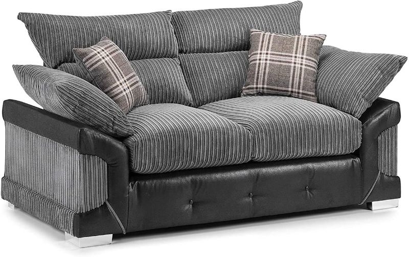 Logann 3+2 Sofa,  Grey 3 and 2 Seater Sofa Suite - Contemporary Lounge Sofa Set