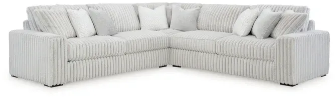 Stupendous 2C2 Cream  Sectional 3 Piece Sofa