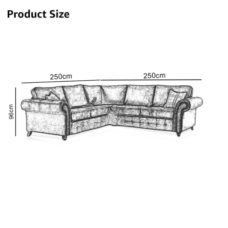 Oakland Black Faux Leather Chesterfield Corner Sofa - High Back Cushion Sofa for Living Rooms