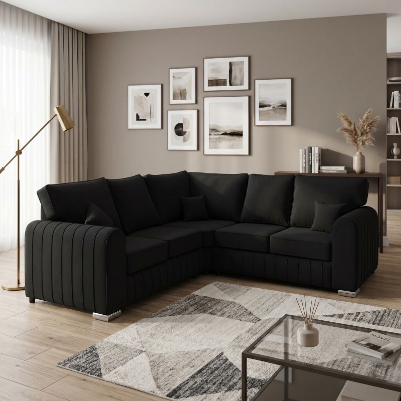 BLACK  Lilly Corner 5 Seater Sofa