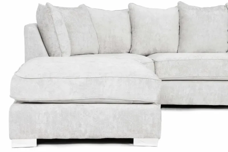 Cream Alaska Large U Shape Corner Sofa with Moveable Footstool