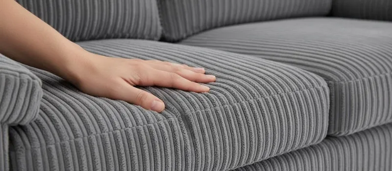 Jumbo Cord Grey Amalfi Corner Couch 5 Seater Sectional Sofa