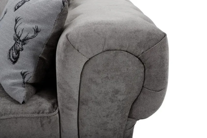 Verona 2C2 Corner Sofa | Dual Arm 5  Seater Couch | Scatter Back GREY Corner Sofa for Living Room