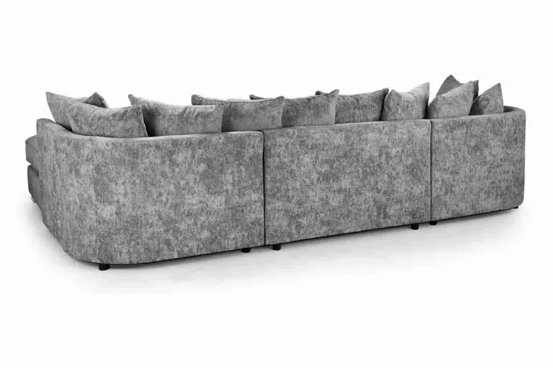 Large U-Shape Corner Sofa in Alaska Fabric luxury Couch with Moveable Footstool
