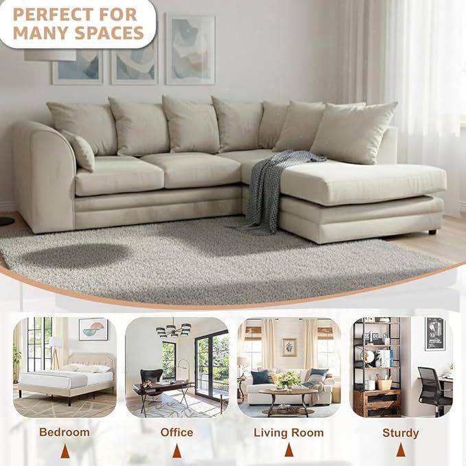Cheswick Corner Sofa Suite 4 Seater L-Shape Premium Deep Seat Fabric Sofa Set Right & Left Hand Facing