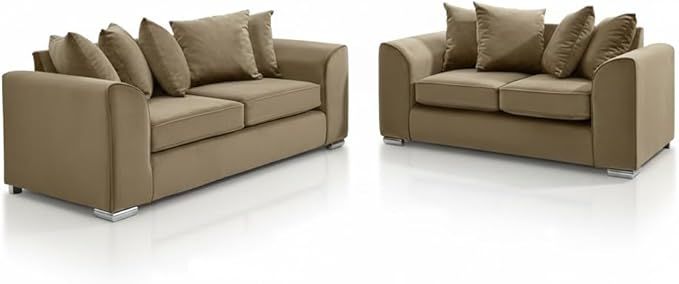 Plush Velevt Beige 3/2 Seater Sofa