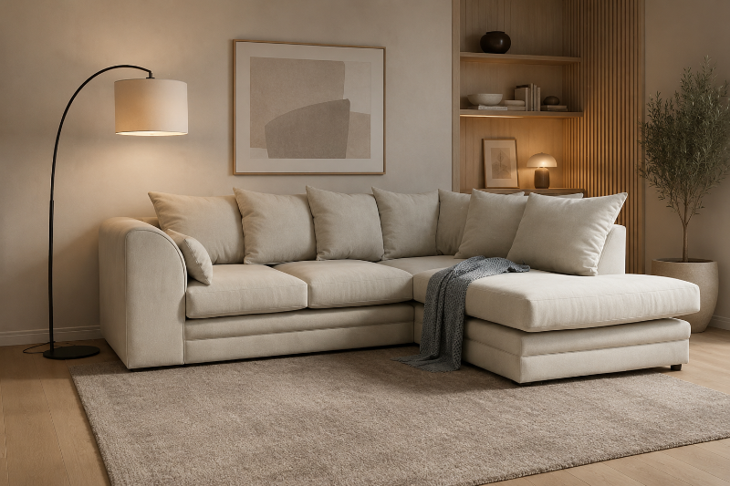 Cheswick Corner Sofa Suite 4 Seater L-Shape Premium Deep Seat Fabric Sofa Set Right & Left Hand Facing