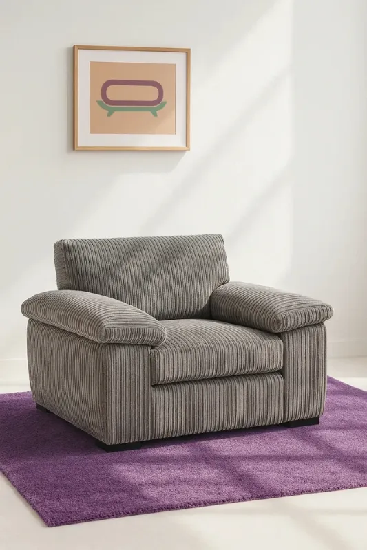Amalfi Luxury Armchair – Premium Jumbo Corduroy Fabric Accent Chair for Modern Living Rooms