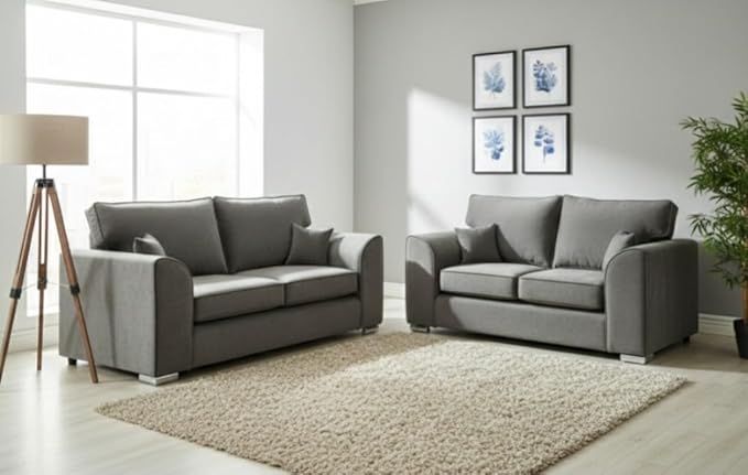 Plush Velvet 3+2 Settee Sofa Set || Dylan 2 Seater & 3 Seater