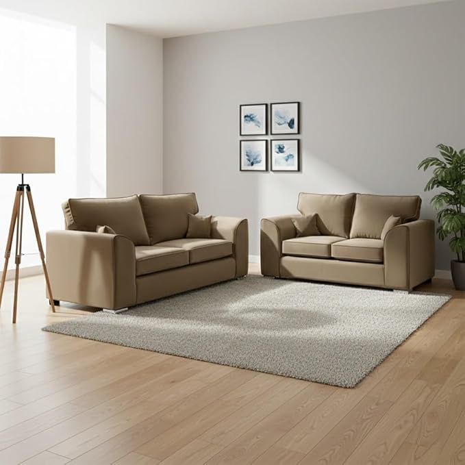 Plush Velvet 3+2 Settee Sofa Set || Dylan 2 Seater & 3 Seater