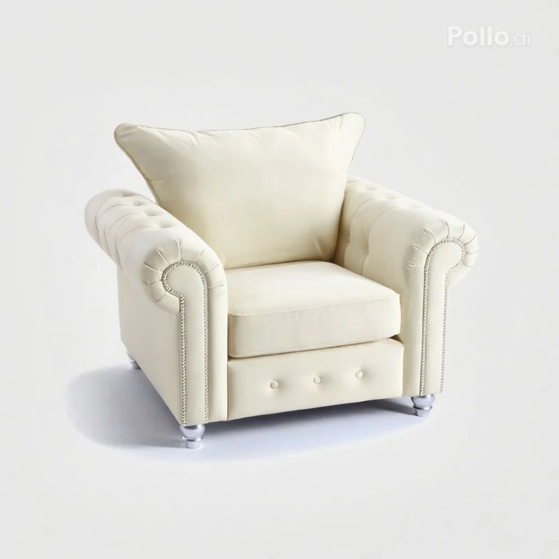 Luxury Ashwin High Back Chesterfield Chair Cream – Modern Statement Seating