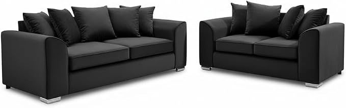 3+2 Settee Sofa Set  (Black)