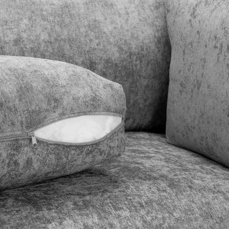 Modern Grey Alaska Large U Shape Corner Sofa with Moveable Footstool Family Couch
