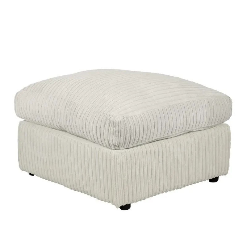 Amalfi Modern Footstool – Premium Jumbo Corduroy Fabric Upholstered Ottoman for Modern Living Rooms