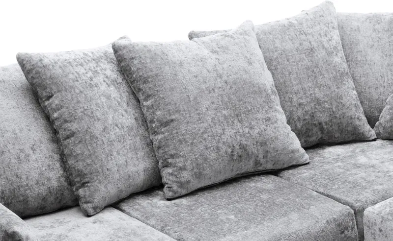 Modern Light Grey Chenille l-Shape 4 Seater Sofa Left/Right Hand Scatter Cushions Couch