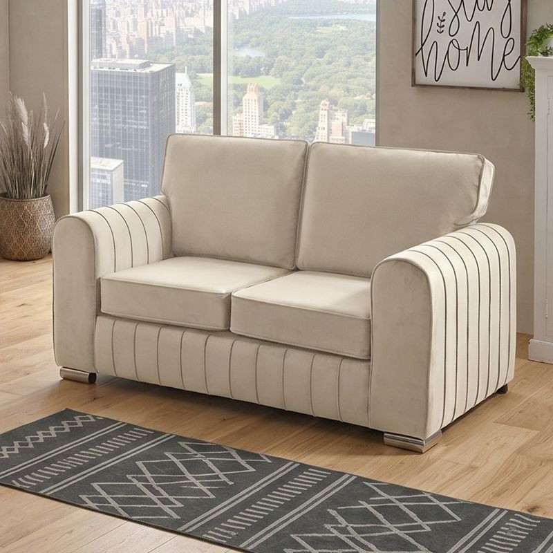 Lofty Lilly Sofa's 3 Seater 2 Seater Cream Sofa Set Moder Plush Velvet Couches