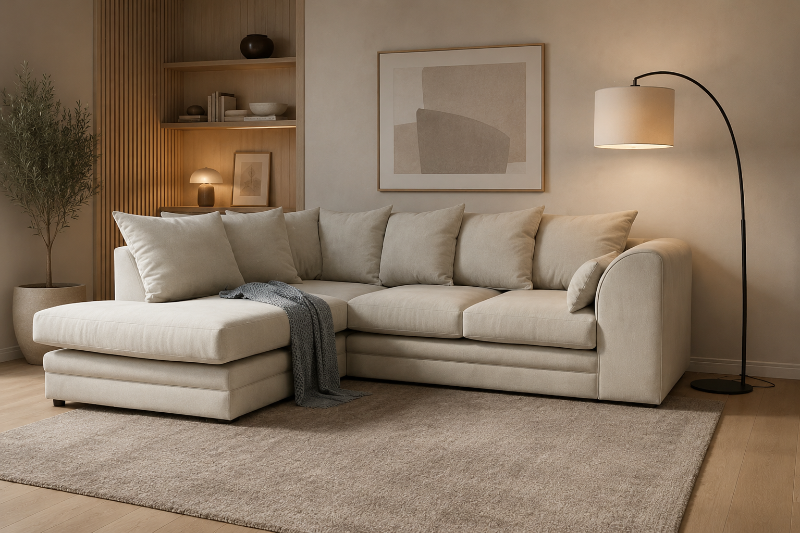 Cheswick Corner Sofa Suite 4 Seater L-Shape Premium Deep Seat Fabric Sofa Set Right & Left Hand Facing