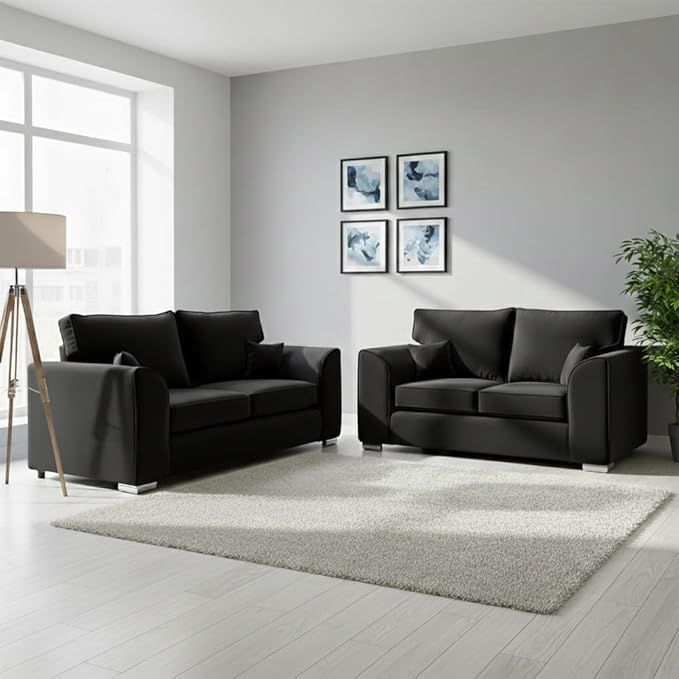 Plush Velvet 3+2 Settee Sofa Set || Dylan 2 Seater & 3 Seater