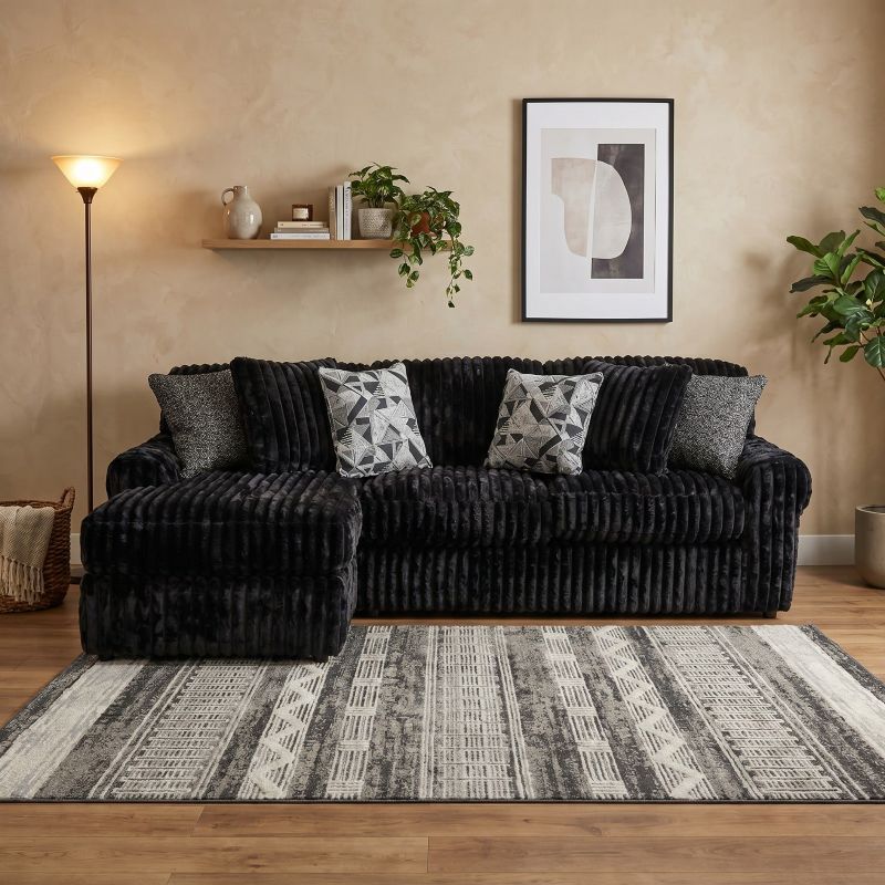 Midnight Madness Black Modular Couch 2PC Sofa left/right Hand Sofa
