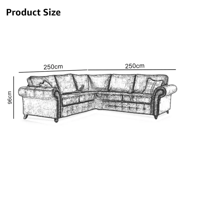 Oakland Suede Leather Brown 2c2 Corner Sofa~ Chesterfield Couch