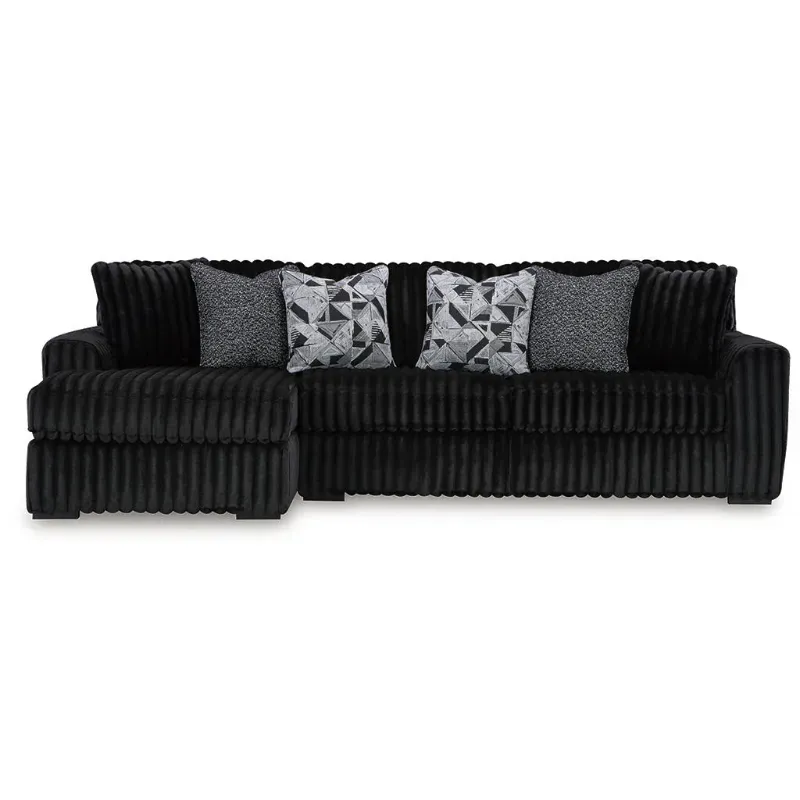 Midnight Madness Black Modular Couch 2PC Sofa left/right Hand Sofa