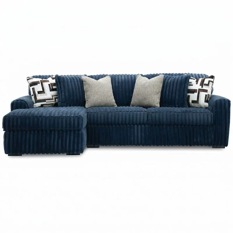 Midnight Madness 2 Piece Sectional Sofa with Chaise -BLUE