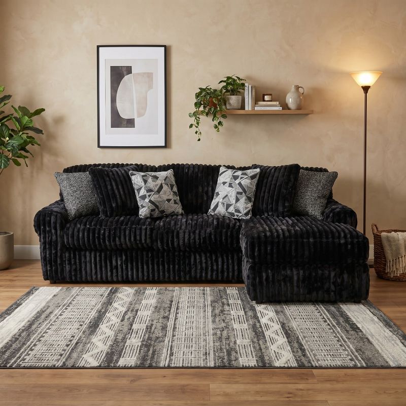 Midnight Madness Black Modular Couch 2PC Sofa left/right Hand Sofa