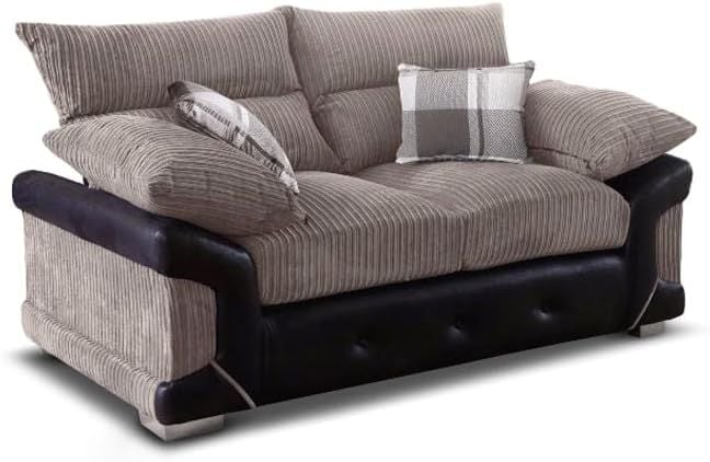 Logann 3+2 Sofa,  Beige  3 and 2 Seater Sofa Suite - Contemporary Lounge Sofa Set