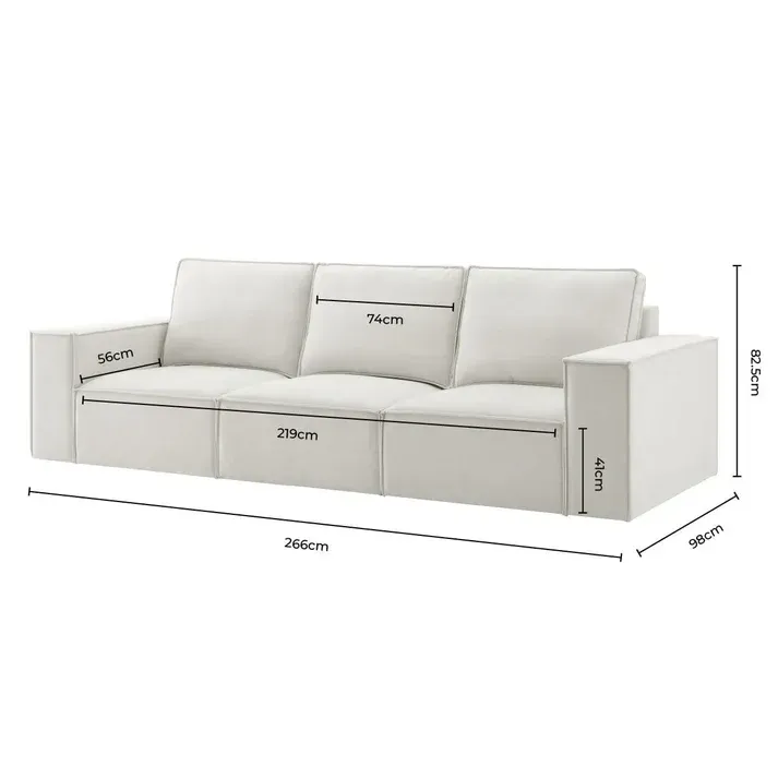 Sloane 3 Seater Sofa (Modular)__ BLACK