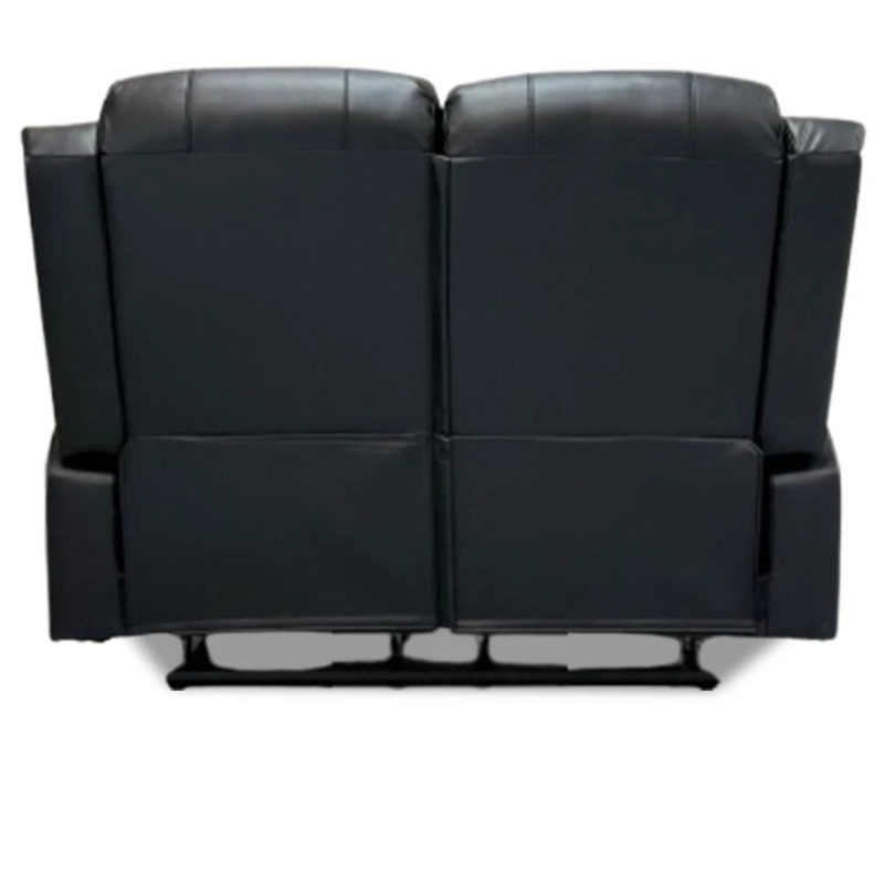 Roma Recliner Sofa Set 3+2 Seater Black Faux Leather Lounge Suite Couch Manual Recliner