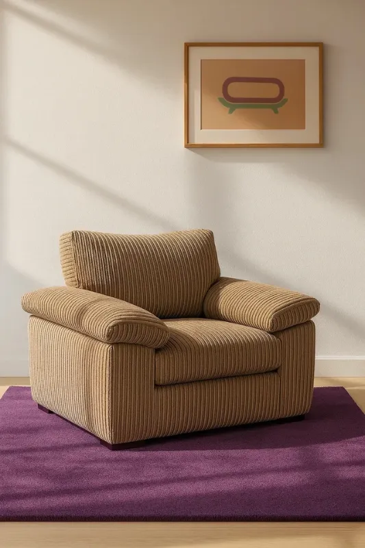 Amalfi Luxury Armchair – Premium Jumbo Corduroy Fabric Accent Chair for Modern Living Rooms