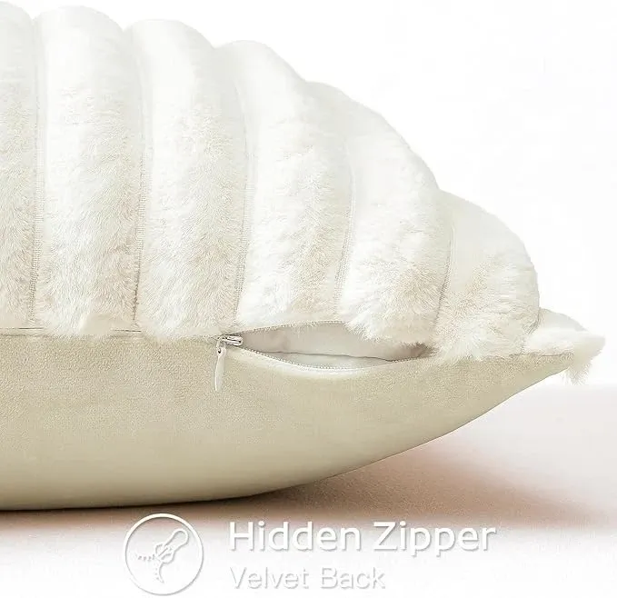Soft Cushions Set 1,2 £ 4 Cream Square Cushion with Covers For Modern Sofa