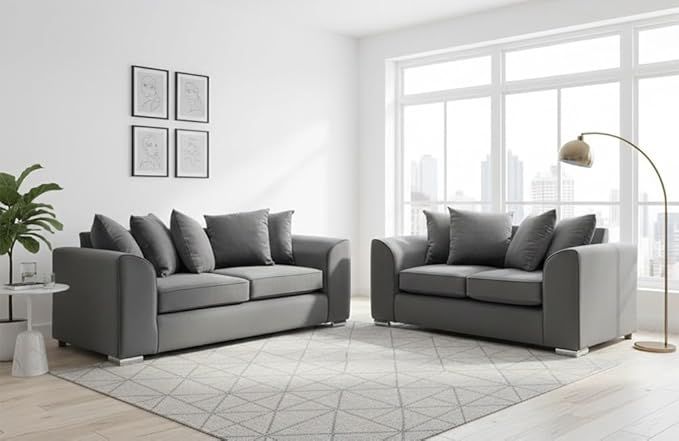 3+2 Seater Sofa in Dark Grey