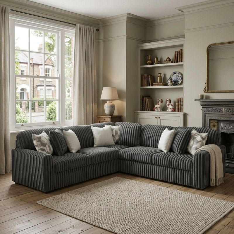 Stupendous 2C2 Grey Sectional 3 Piece Sofa