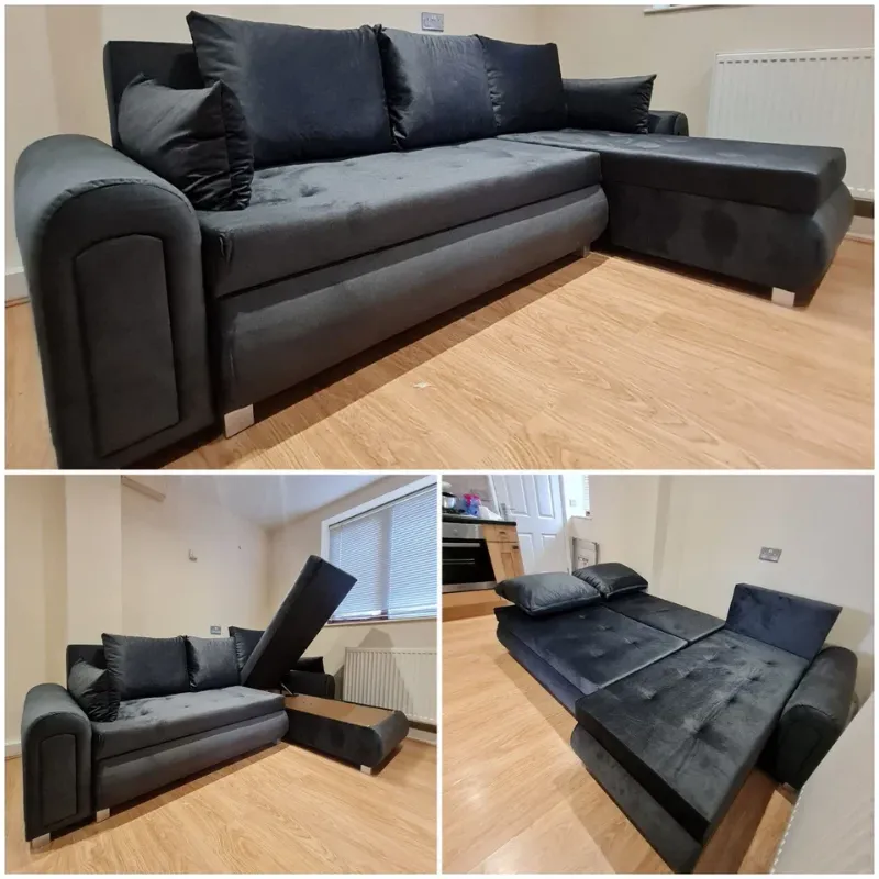 Berlin Corner Sofa Bed ~Pulled Out Bed || Corner Sofa