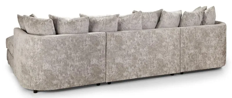 Luxury Modern Beige Alaska Large U Shape Corner Sofa with Moveable Footstool Sofa Set